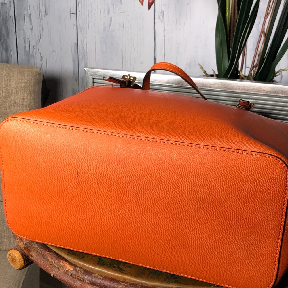 MICHAEL Michael Kors Orange Saffiano Leather Tote - Picture 5 of 8